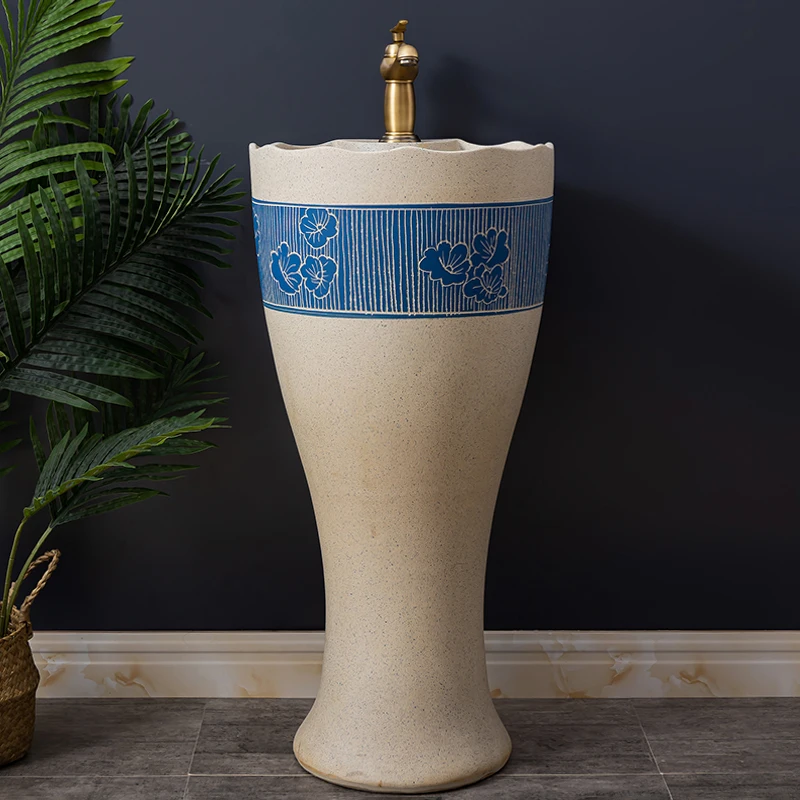 Ceramic pillar style washbasin balcony