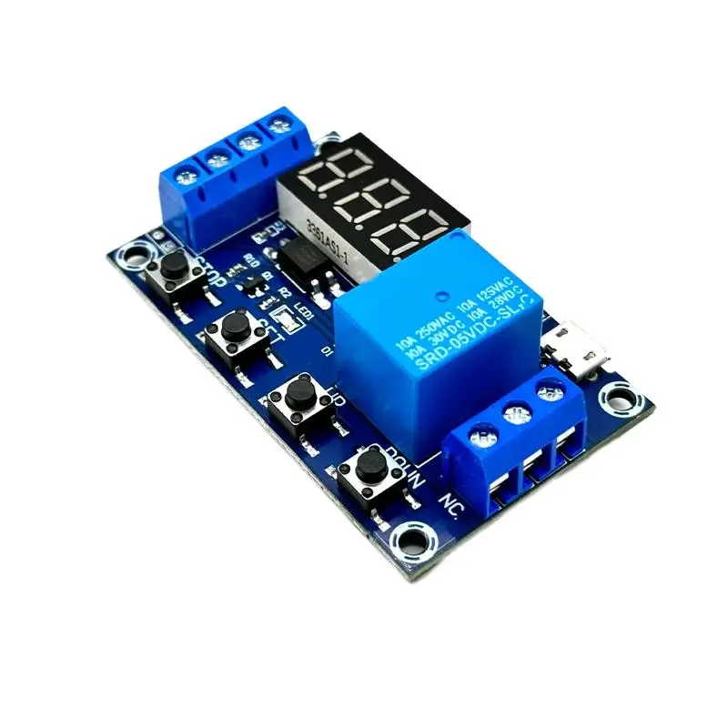 

DC 6-30V Relay Module Trip Delay Switch Circuit Timer Adjustable Cycle Control Off Time 6V 9V 12V 24V(1 PCS)