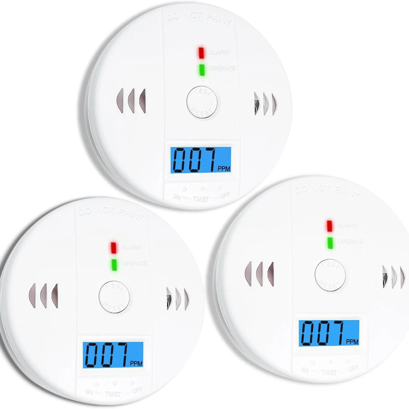 Detektor Karbon Monoksida Layar LCD Digital Alarm CO Suara & Peringatan Lampu Kilat Detektor Gas Dalam Ruangan Bertenaga Baterai untuk Rumah