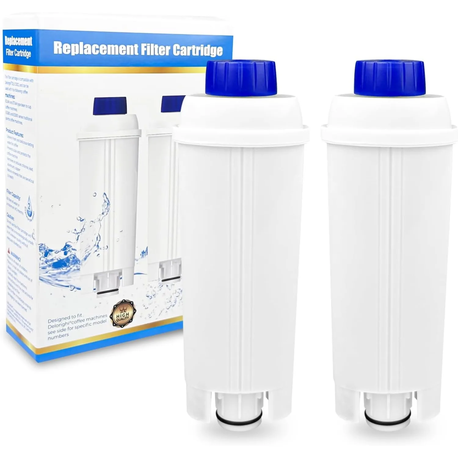 Replacement for De'Longhi Coffee Filter DLSC002, Compatible with De'Longhi Coffee Machine ECAM, ETAM, EC680, EC800