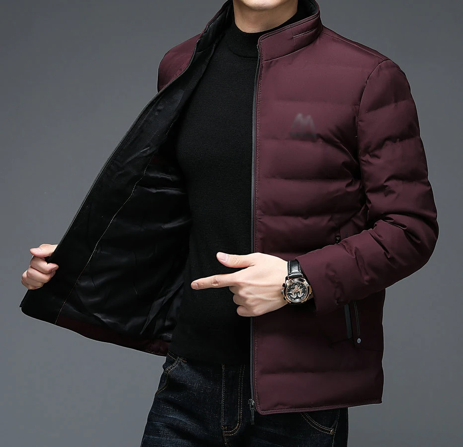 

Winter Men Thermal Puffer Basic Coats Black Navy Blue Red Thick Warm Puff Jackets Male Casual Quilted Leisure Outerwear Oufits