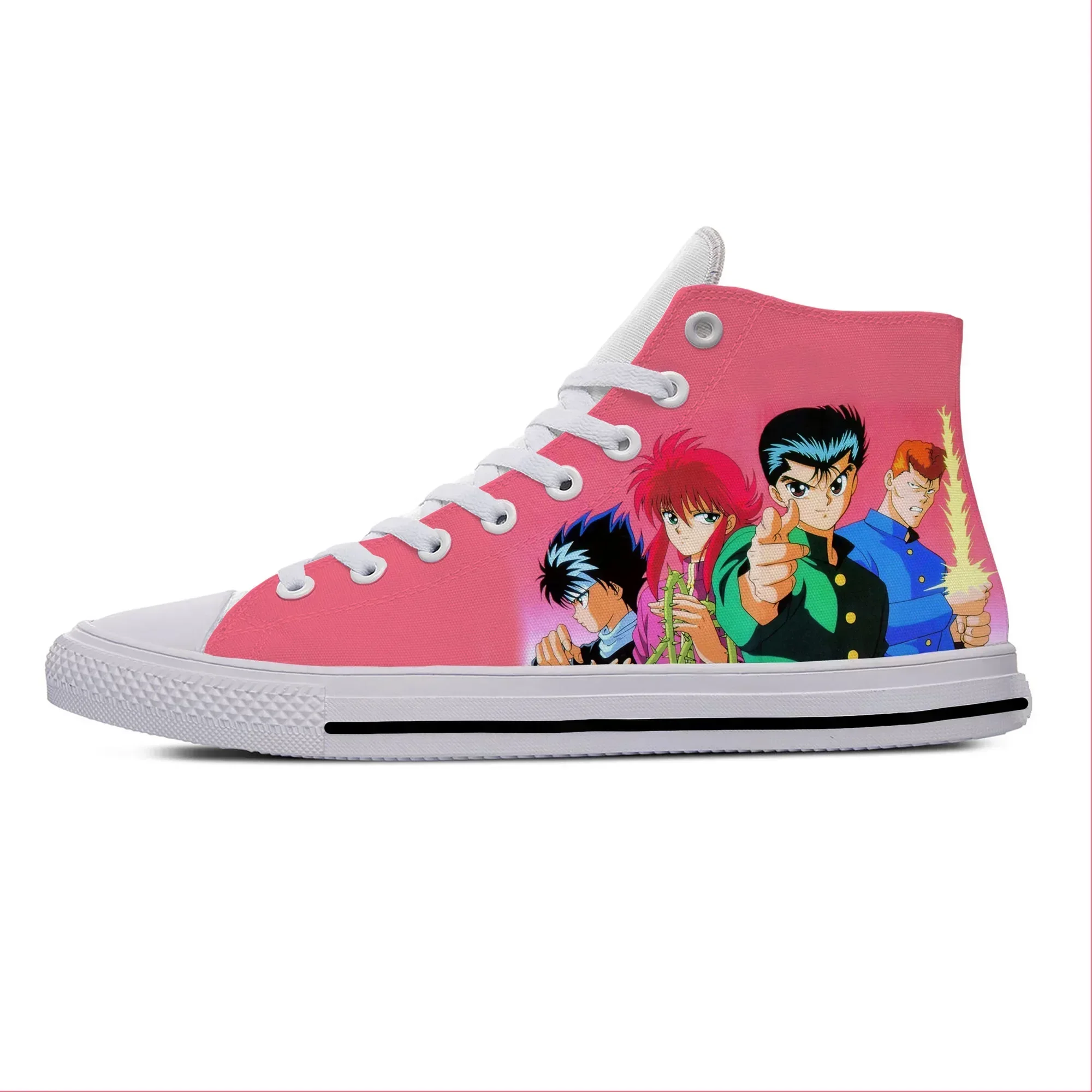 

Japanese Anime Manga Cartoon Yu Yu Hakusho Funny Casual Cloth Shoes High Top Lightweight Breathable 3D Print Men Women Sneakers