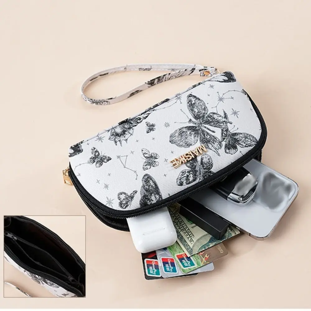 

Жаккардовый кошелек-клатч с бабочкой, карман для монет, держатель для кредитных карт, цветочная сумка, кошелек для монет, клатч, женский длинный кошелек, уличный