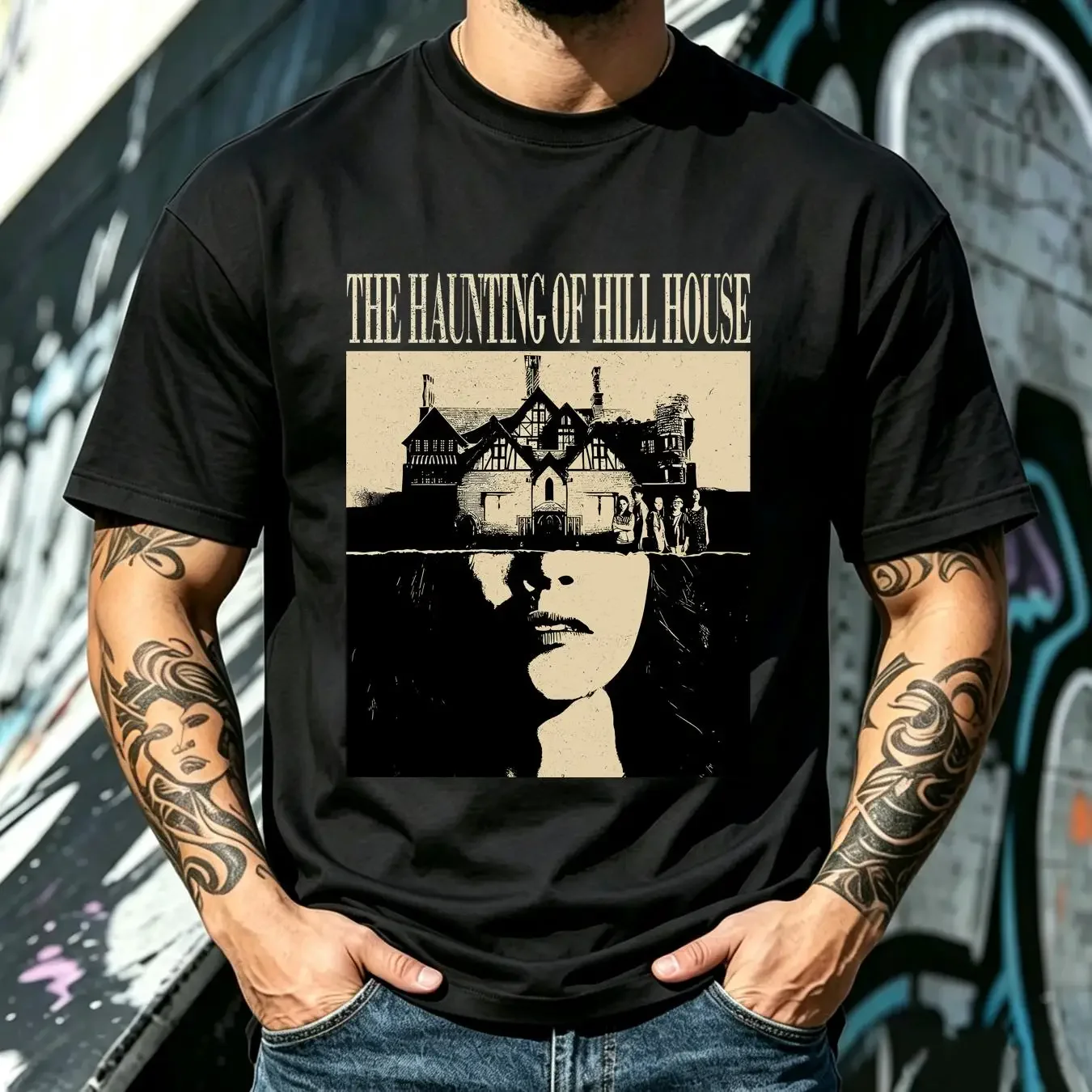 washed T Shirt The Haunting of Hill House Trendy Classic Vintage s Men vintage Washed Comfortable designer clothes Soft homme