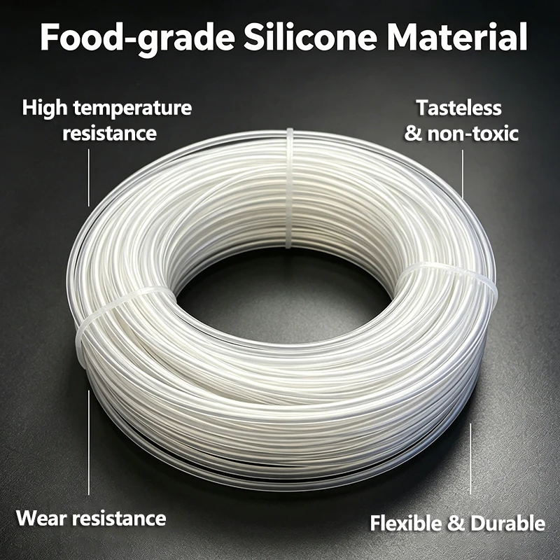 Food Grade Silicone Hose 1mm Wall Clear Transparent Flexible Nontoxic Tubing ID1-9mm for Pump Brewing Lab Water Transfer