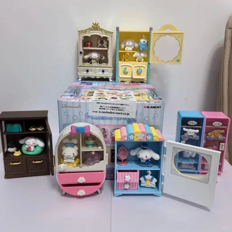 

Re-Ment Sanrio Cinnamoroll Secret Closet Series Miniature Scene Collection Simulation Model Toy Heart Action Figure Gifts