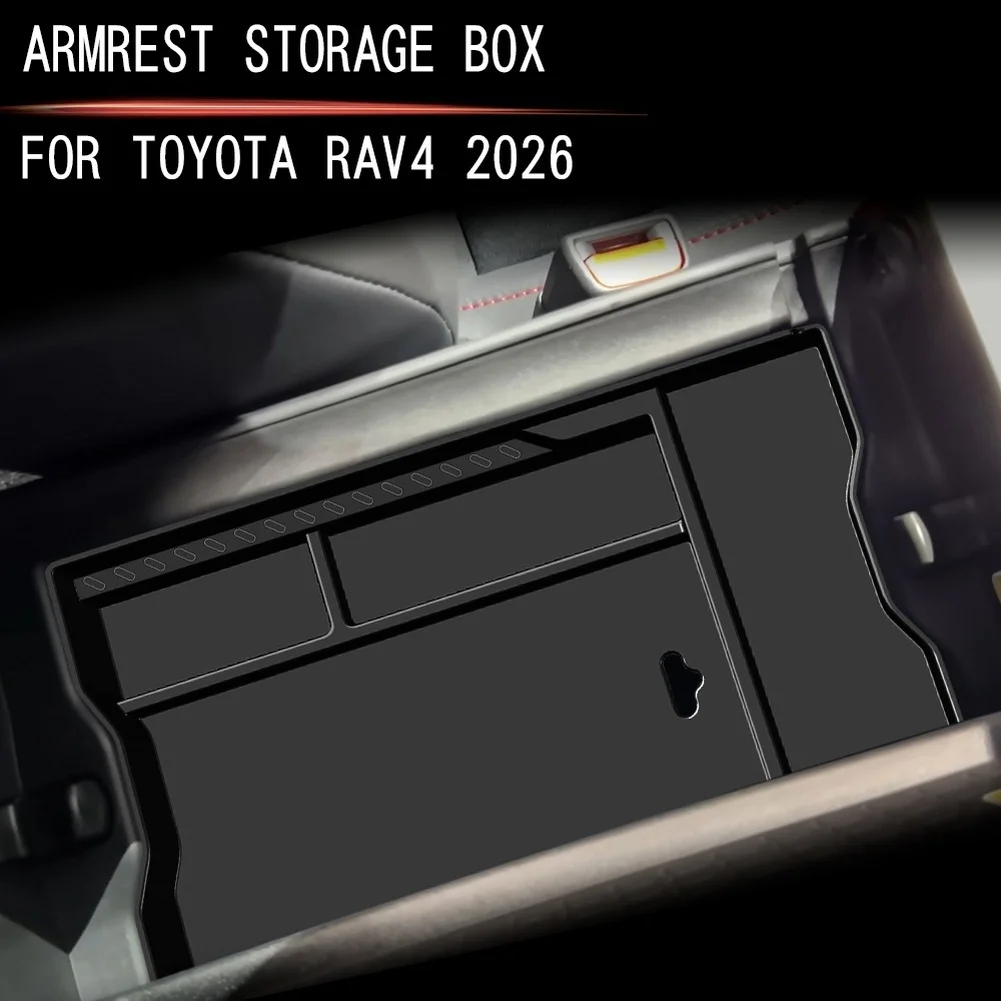 Car Armrest Storage Box For Toyota For Rav4 2026+ ABS Center Console Organizer With Scratch Protection And Dustproof Interior