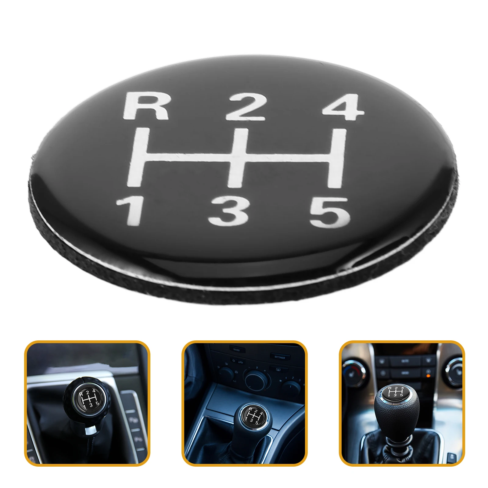 

Sticker Knob Cover Cap Car Shift Decorative Patch Decal Black Pattern Manual Transmission Truck 5 Speed Universal Fit