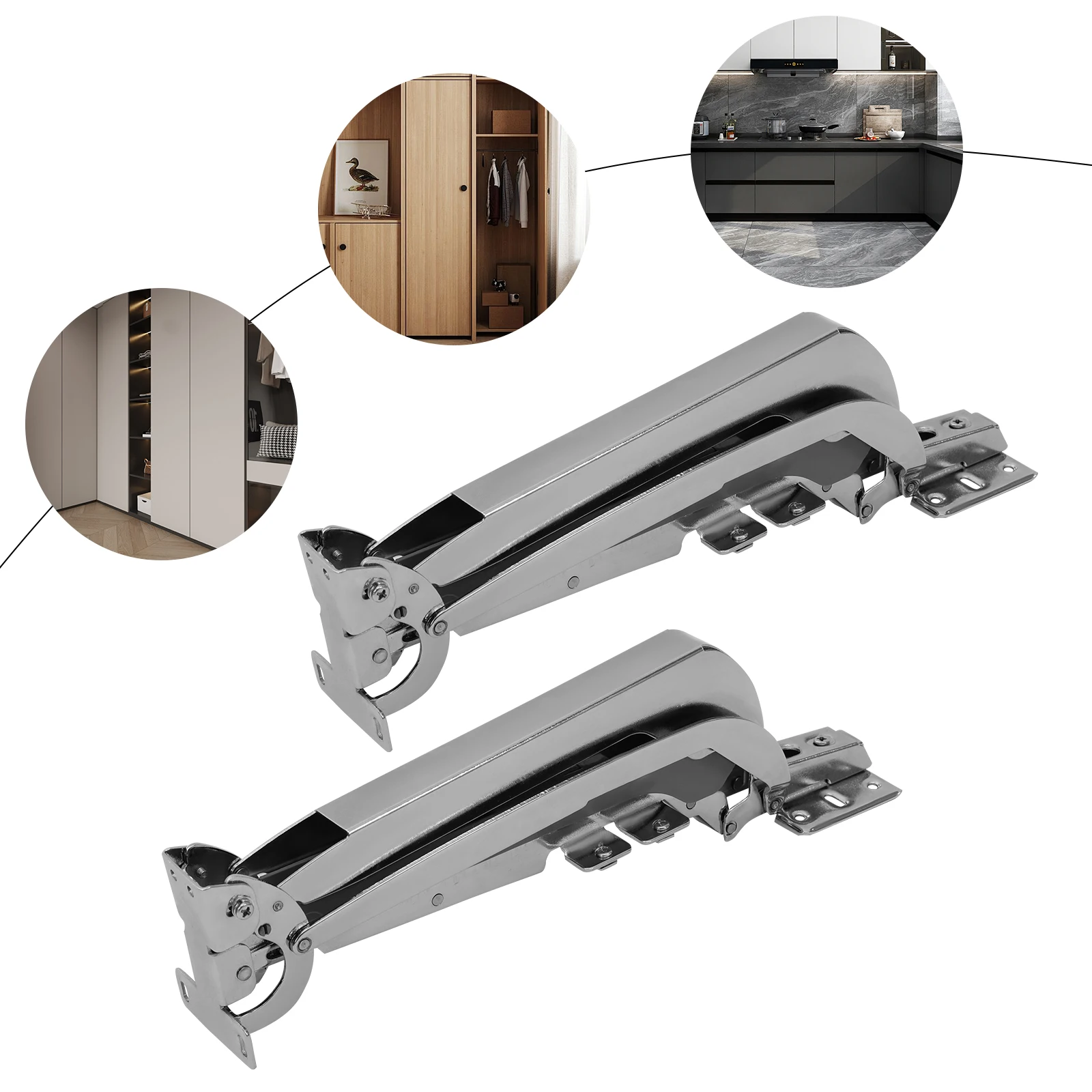 

2 Items Cold Rolled Steel Opening Door Hinges,Silver 180° Parallel Opening Cabinet Door Hinges for Cabinet Doors,Wardrobe Doors