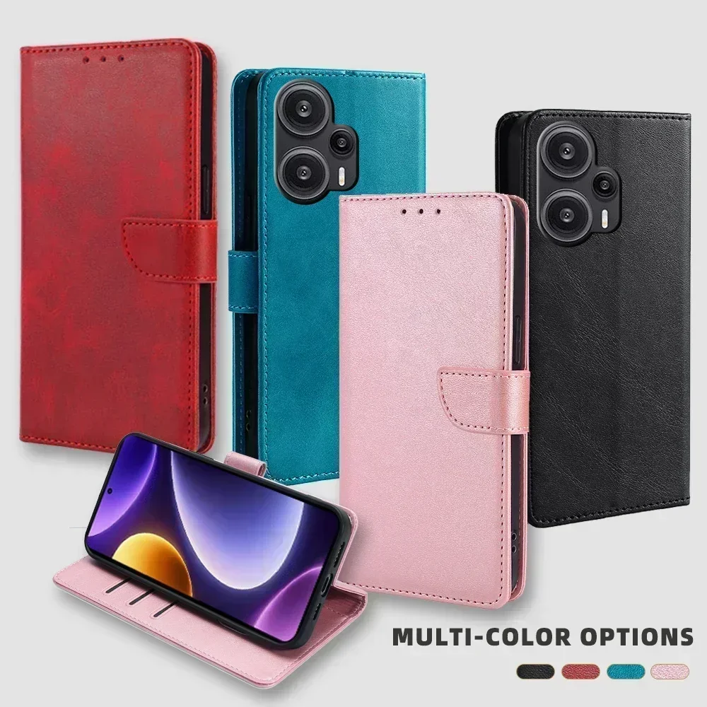 

Magnet Buckle Phone Case for Xiaomi Poco F5 F2 Pro F4 F3 GT F1 C65 C51 C50 C40 Leather Wallet Case Flip Cover with Card Slots