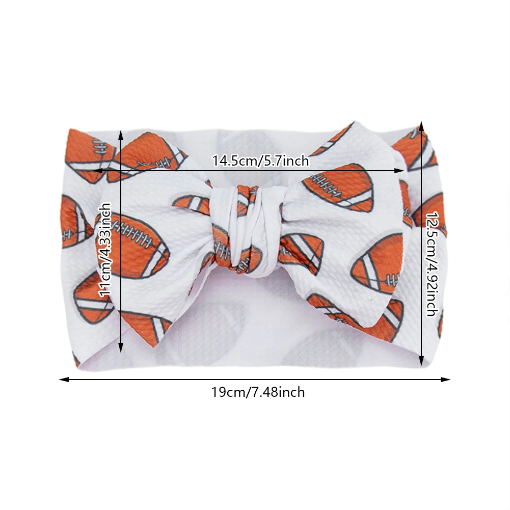 Rugby Pattern Baby Headbands Girls Sports Football Print Ribbon Bow Bullet Hairbands Headwraps Party Kids Headwear