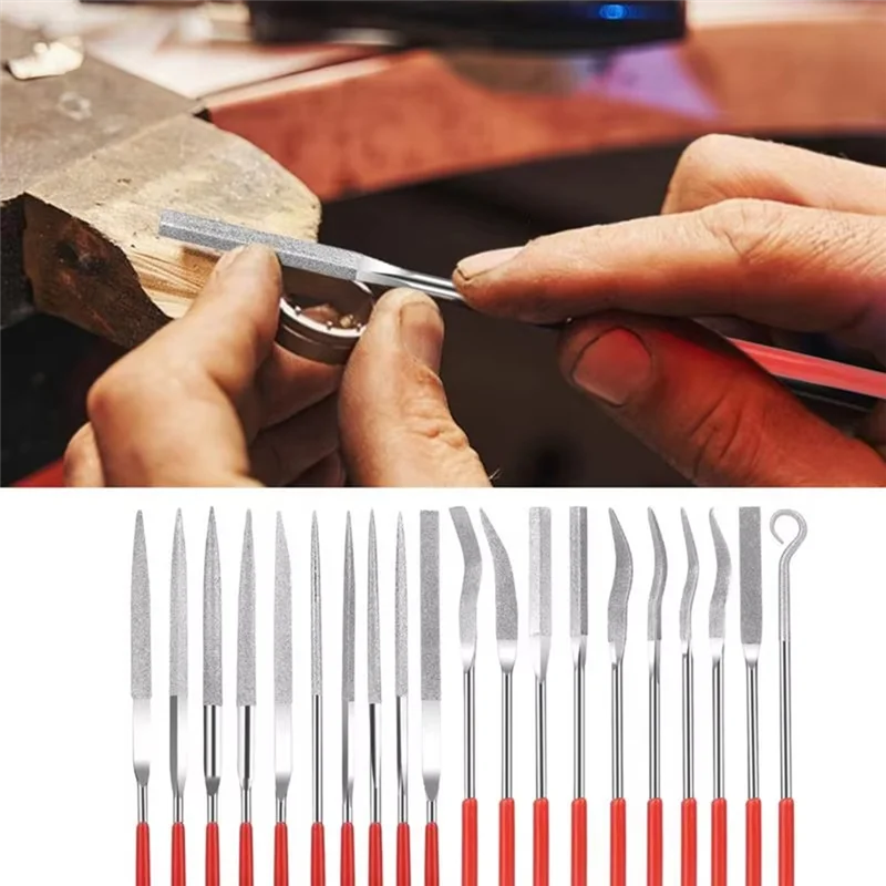 AT63-Jewelry File Set 20X Small Files Set Hand Tool For Grinding Polishing And Engraving Craft Supplies For Jewelry