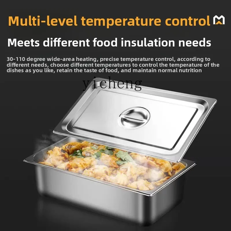 

TQH fast food insulation table commercial small stainless steel heating soup pool dish insulation truck canteen selling table