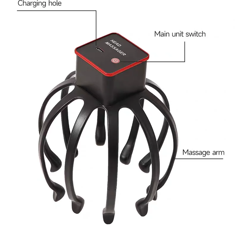 2026 Ultra Scalp Massager, met 8-frequentie vibrerende contacten, 3 modi, 360 graden draagbaar, Ult oplaadbaar