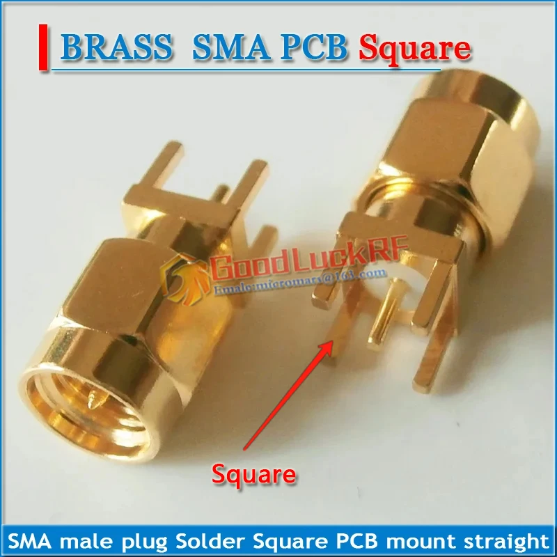 1X Stuks Rf Connector Socket Sma Stekker Soldeer Pcb Mount Straight 5.08Mm Vergulde Coaxiale Rf Adapters