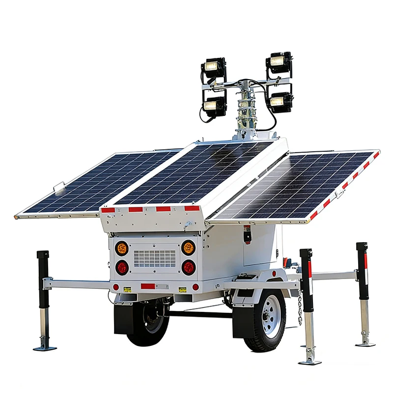 Mobile LED Flood Light Tower High Color Rendering Uniform Light Distribution Construction Road Maintenance Lighting Customized