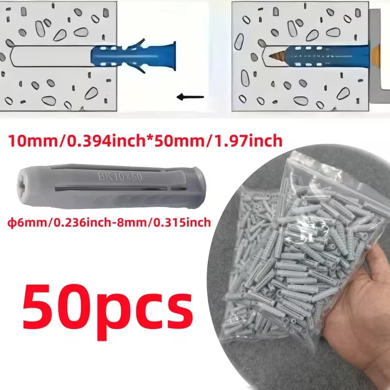 50-Piece Heavy-Duty Plastic Expansion Plugs - Leak-Proof Threaded PE Pipe Plugs for DIY & Construction