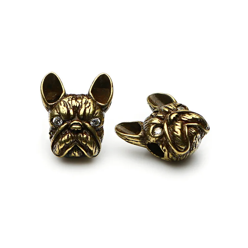 Noter 2pcs/pack Vintage French Bulldog Beads For Jewelry Making Finding 3 Colors Metal Beads Pug Accessories Sieraden Maken