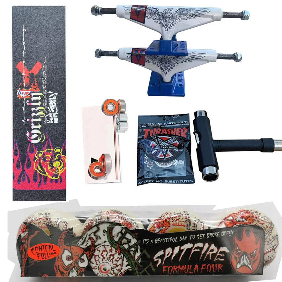 Spitfire Rad geschmiedet 5,25 Zoll Venture Skateboard Trucks gute Qualität Pro Chrom Stahl Lager Griff band Skateboards