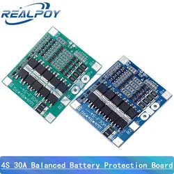 BMS 4S 30A 14.4V Balancer PCB 18650 Lipo Li-ion Lithium Battery Protection Board LiFePO4 4S BMS Balancing Charging Circuit PCM