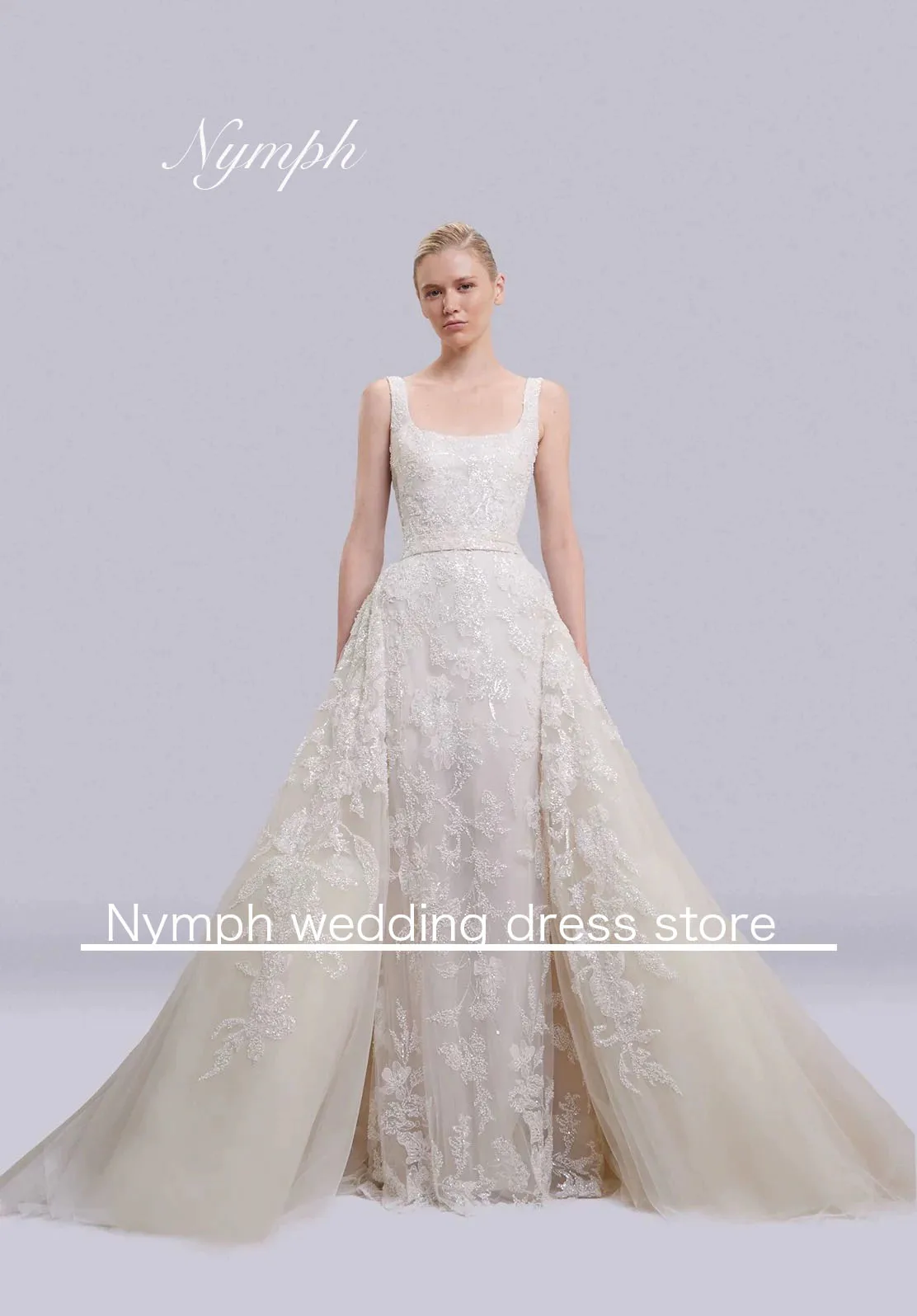 

Newest Wedding Dress Mermaid 2 in 1 Sweetheart Neckline With Detachable Train Customized Bridal Gowns Vestidos De Novias