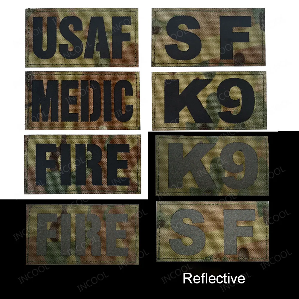 Infrared IR Reflective Patch K9 FIRE MEDIC PRESS MED PJ Decorative Patches Biker Armband Patch For Clothing Backpack