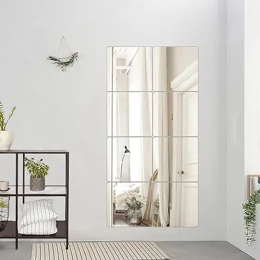 ذاتية اللصق ورقة مرآة مربعة ، الاكريليك ، مرنة ، كوتابل ، ملصقات الحائط ، غير الزجاج ، السلامة #4