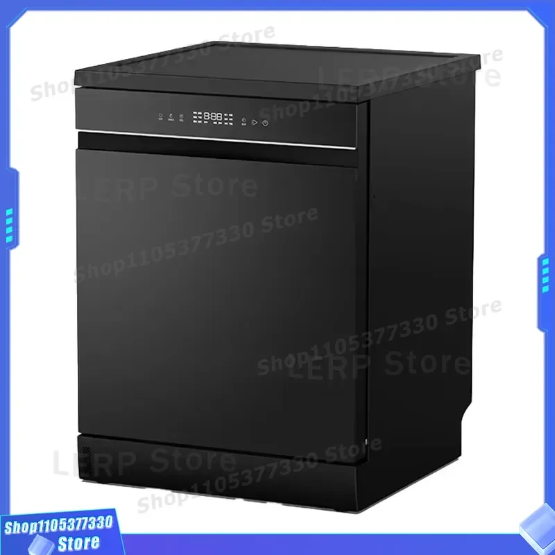Maxky Black Dual Hot Air Drying Electric Built-in Freestanding Dishwasher 8 Sets Capacity Integrated Control Household