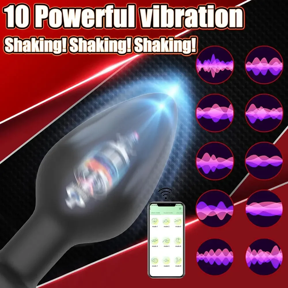 Vibrador Anal de Controle Remoto para Homens e Mulheres, Vibe Anal, Ânus, Tapon, Mão Livre, Dilator, Sexo Calcinha, Objeto Chinko Artificial