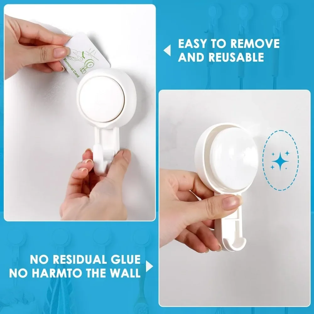 Suction Cup Hooks Powerful Vacuum Waterproof Suction Hook Hanger Bathroom Kitchen Towel Wall Hook Storage Holder Organization view 5