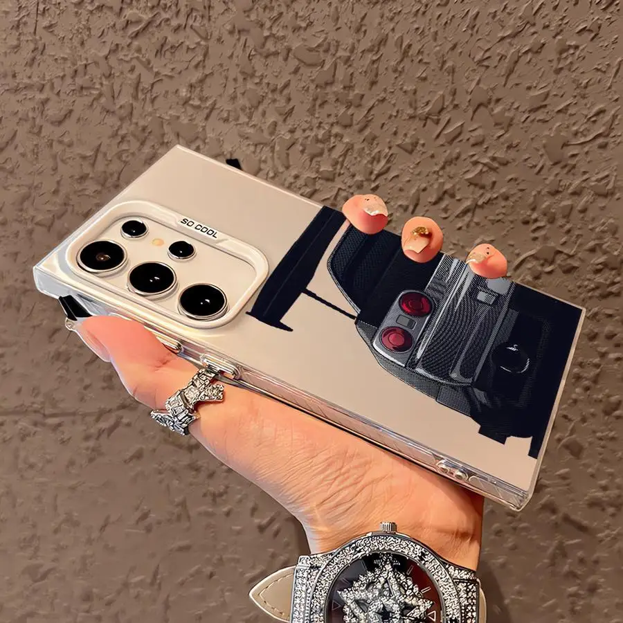 حافظة سيارة رائعة لهاتف سامسونج جالاكسي S24Ultra S21 نوت 20 Ultra S20 FE S23 S24 FE S22 Ultra S25Plus S25 غطاء ناعم #5