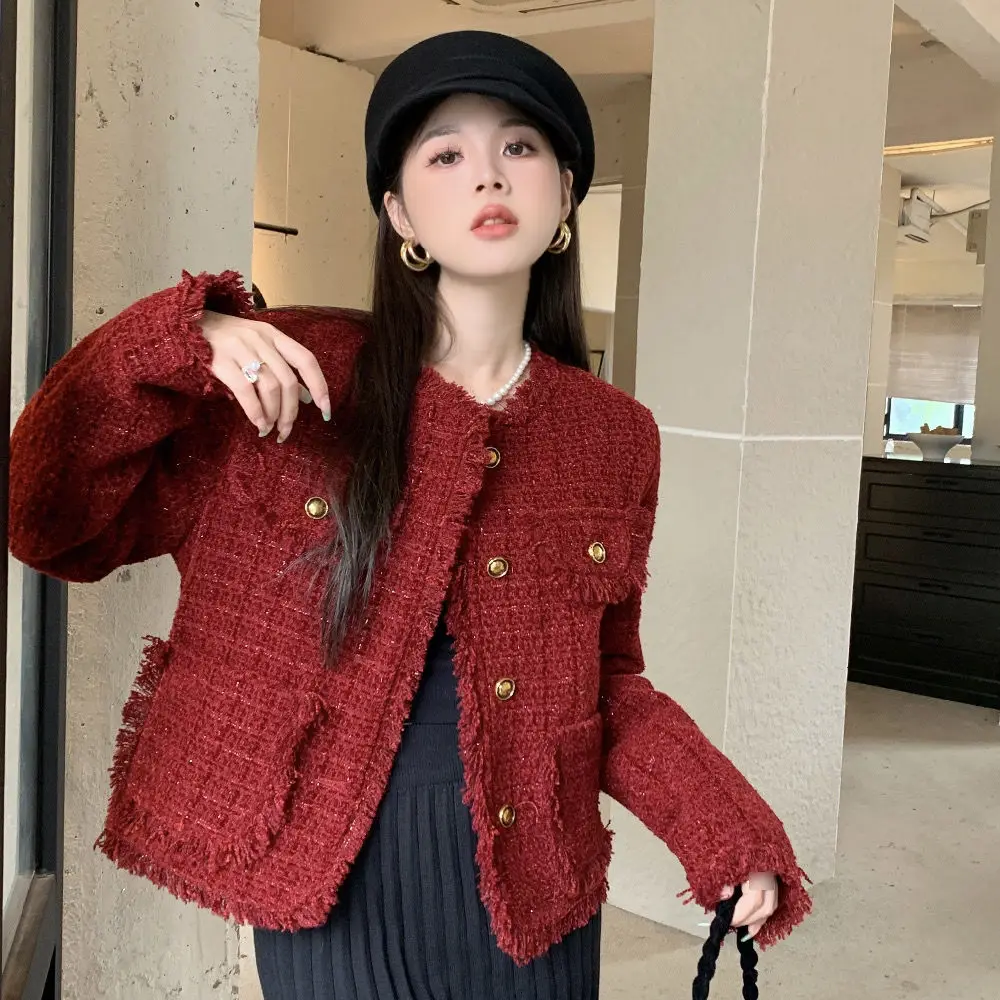 

2024 Autumn Winter Women New O-neck Loose Jackets Female Solid Color Pockets Coats Ladies Long Sleeve Casual Overcoats Q208