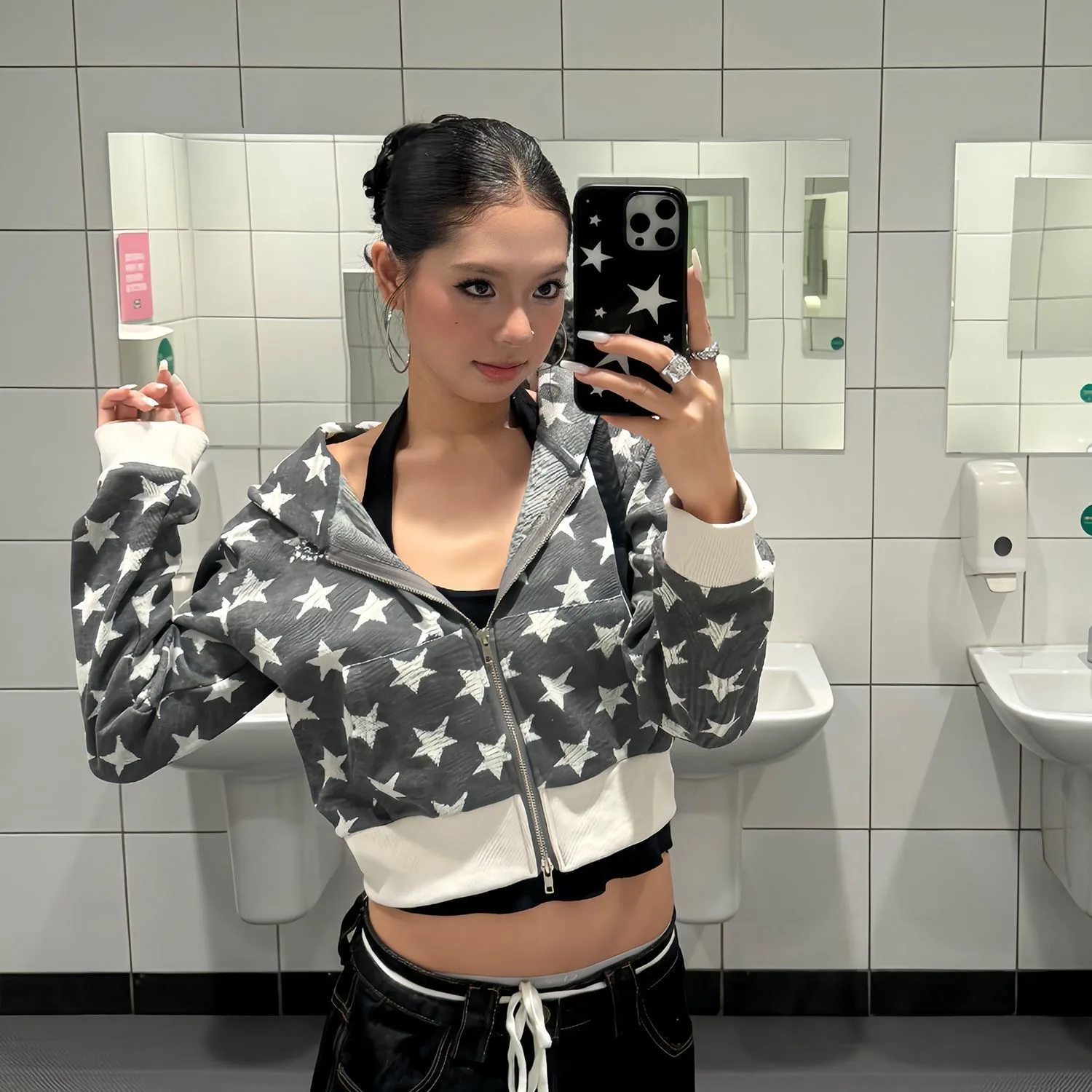 2025 Herbst Winter Damen American Retro Essentials Hoodie Preppy Style Sweatshirts Langarm 2000er Y2k Grunge Full Zip Hoodies