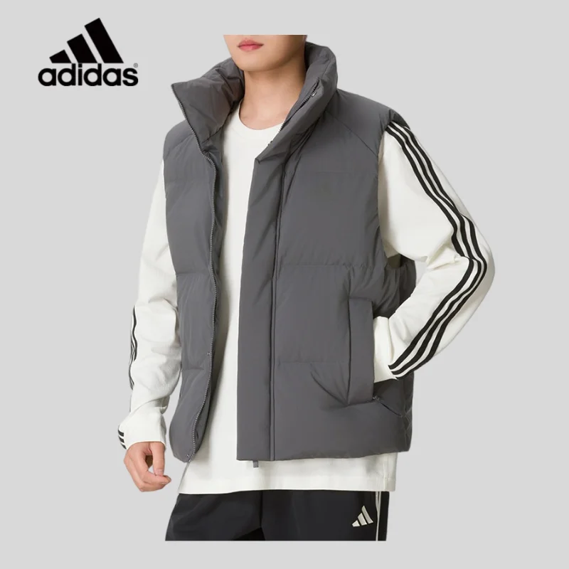 Adidas Men's 2026 Winter Model Water-repellent Windproof Vest Vest Thermal Stand-up Collar Down Jacket LE4964