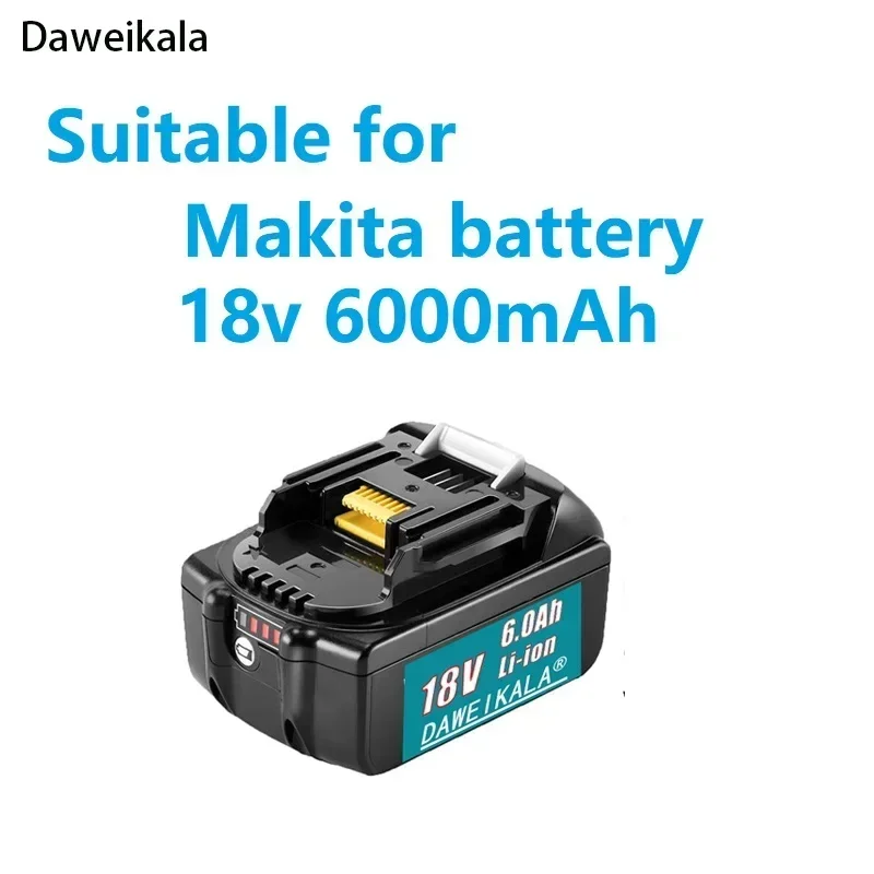 Оригинальная Аккумуляторная Батарея 2024 Makita 18 в 18650 BL1860 BL1850BL1840BL1830 BL1860B + зарядное устройство 18 в 6000 мАч