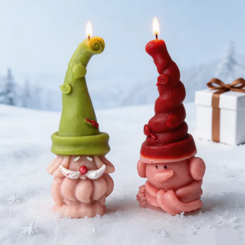 37 Design Cute Gnome Silicone Moulds for Candle Christmas Santa Claus Old Man Dwarf Zwerge Epoxy Resin Concrete Ornaments Molds