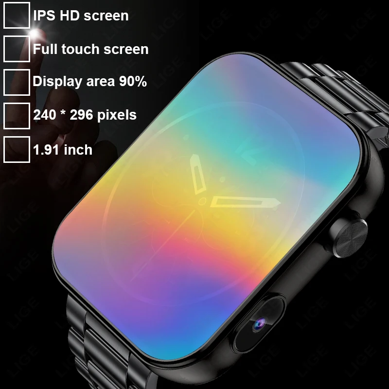 ساعة ذكية جديدة مع كاميرا تسجيل فيديو مزامنة كاميرا الهاتف ذاكرة كبيرة ديناميكية فيديو الطلب الموسيقى بلوتوث دعوة Smartwatch 2025