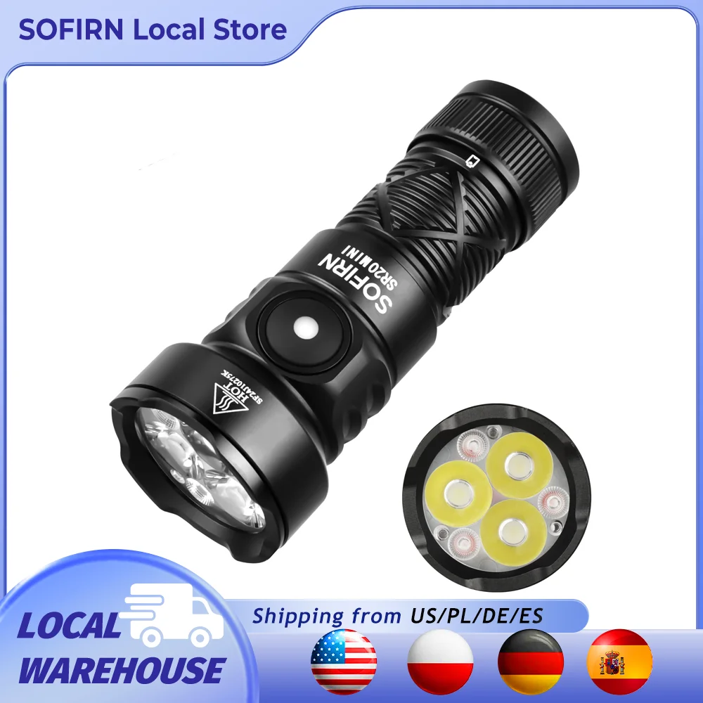 

Sofirn SR20 MINI Flashlight 1200lm CSP2323 LED Light 18350 USB C Rechargeable Torch 5700K With Red Light and Magnetic