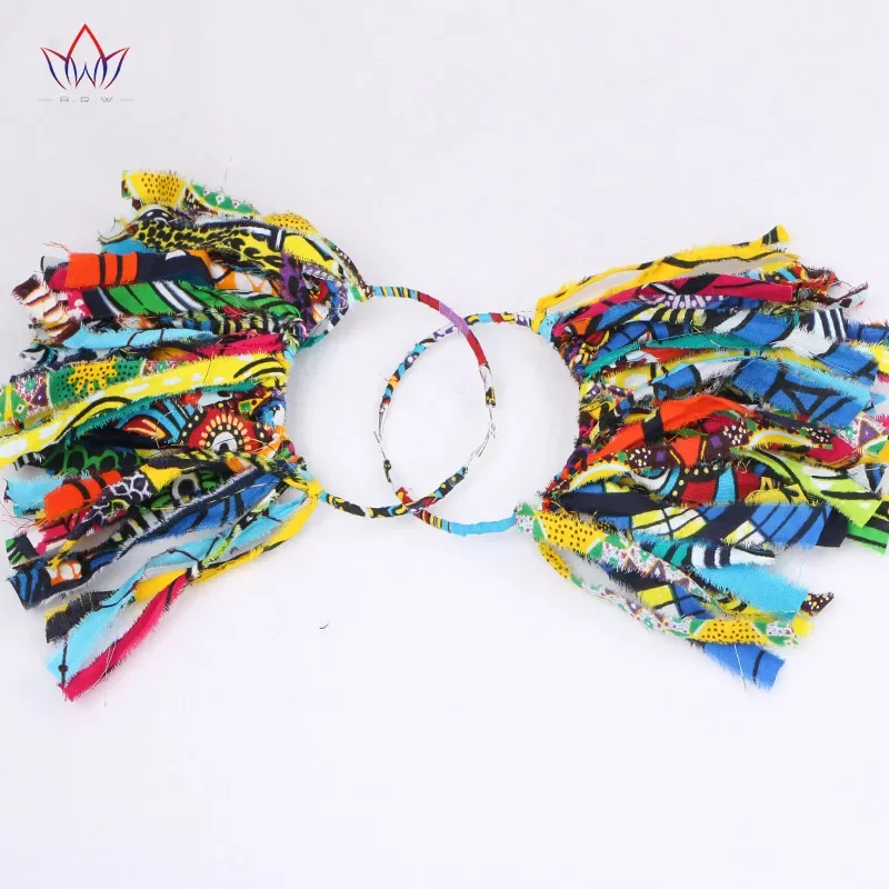 2023 African Cloth Fabric Earrings Handmade Earrings With Tassels For Women African Print Ankara Big Oversized Earrings WYB1198