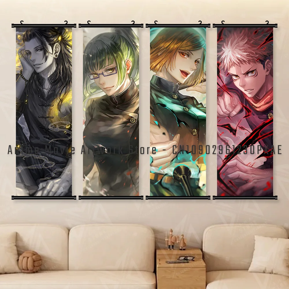 Anime Jujutsu Kaisen Scrolls Foto's Zenin Maki Canvas Wall Art Hangende Schilderijen Gedrukt Poster Woonkamer Home Decoratie