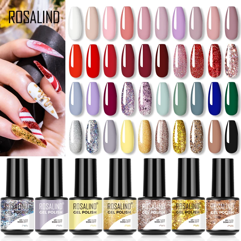 ROSALIND Gel Nagellak 80 Kleuren SLS Serie Semi Permanente Losweken Base Top Coat Nodig UV/Led Cure Nail Art DIY