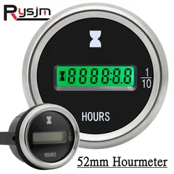 HD 52MM 2'' Universal Digital Hourmeters Round Mechanical Hourmeter For  Auto Boat Car digital electrical hour gauge Hour Meters