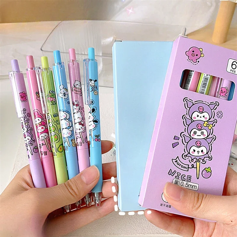 Sanrio Animation Press Gel Pen Hello Kitty Stick High-value Cartoon Student 0.5 Quick-drying Water Pen ST Head Cute Carbon Pen