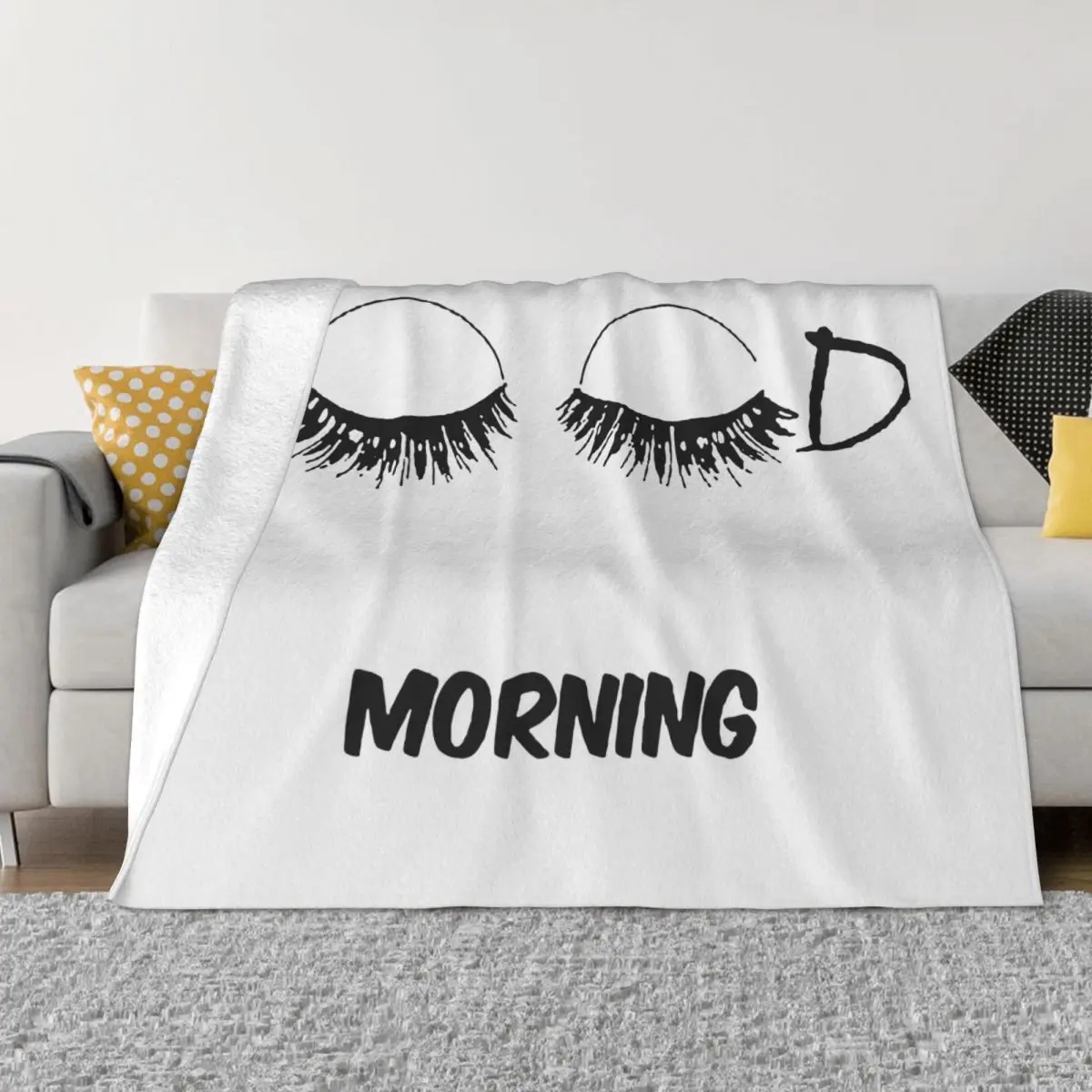 Eyelash Good Moring Blanket Flannel All Season Beautiful Eyes Multi-function Thin Throw Blankets for Home Bedroom Bedspreads