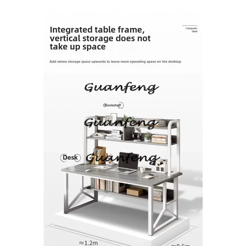 Desk Bookshelf Integrated Student Learning Desk, Writing Desk, Bedroom Home Desktop Computer Desk, Adult Simple Junior High