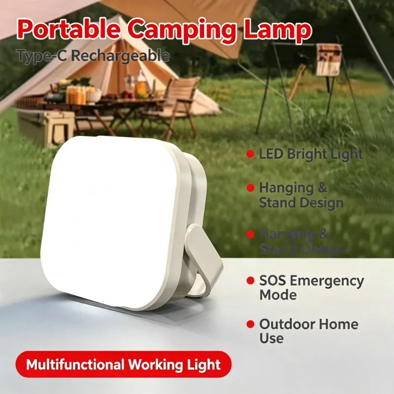 Type-C Rechargeable LED Camping Lamp Portable Hanging Emergency Light SOS Mode Outdoor Home Working Light C080