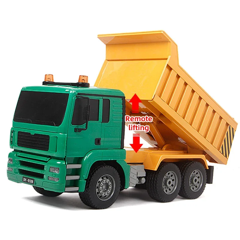 Caminhão basculante duplo e rc e520 1/20 carros caminhões 2.4g rádio controlado veículo de engenharia brinquedos para crianças meninos crianças adultos