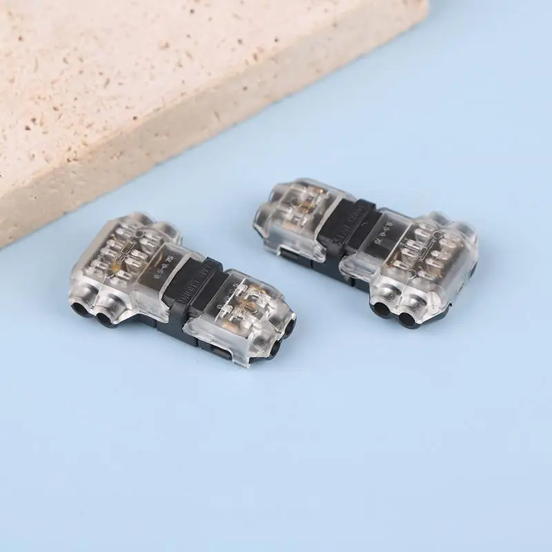 10Pcs Wire Cable Snap In T2 Connector No-solder No-peel Quick Terminal Connections Joiners Auto Plug Electrical Accessories