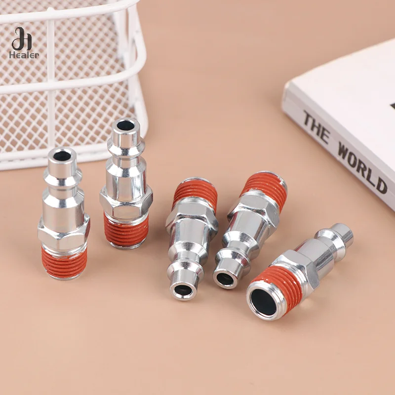 5Pcs 1/4 Inch NPT External Thread Pneumatic Quick Coupling Male Connector Compressor Release Connectors Air Line Fitting