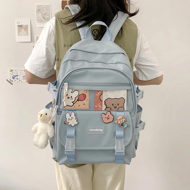 TRAVEASY 2023 Japanische High School Mädchen Nette Schule Rucksack Frauen Nylon Tasche Casual Reise Rucksack Student Bookpack